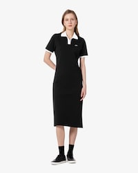 슬림핏 롱기장 피케 드레스