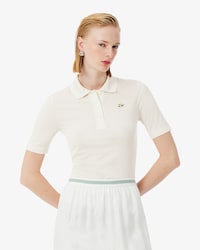 여성 실크 피케 슬림 폴로