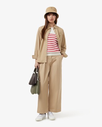 스트라이프 반팔 스웨터