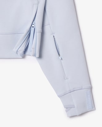 더블페이스 사이드 집업 디테일 후드 스웻셔츠