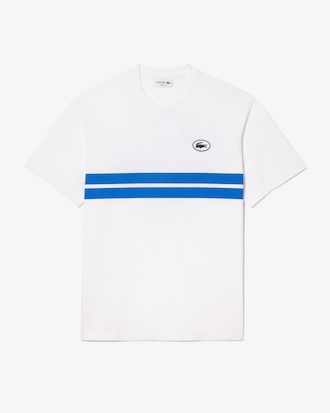 배색 팁핑 프린트 & 뒷면 빅 그래픽 매치 티셔츠