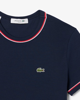 더블 파이핑 슬림핏 저지 티셔츠