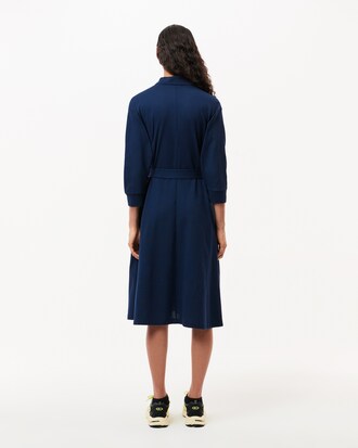 핏앤플레어 벨티드 폴로 드레스