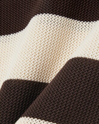 볼드 스트라이프 반팔 폴로 스웨터