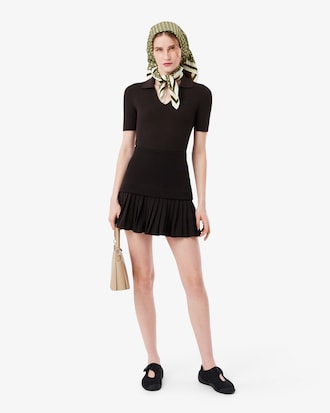 3D 립조직 오픈카라 스웨터