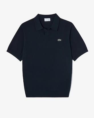 오픈카라 반팔 부클 스웨터 폴로 셔츠