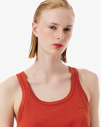 여성 샤이니 실크 피케 탱크탑