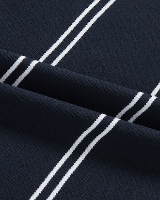 오픈카라 핀 스트라이프 반팔 스웨터 폴로 셔츠