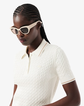 티핑 케이블 스웨터 폴로 셔츠