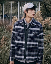 오버셔츠 핏 코튼 체크 셔츠