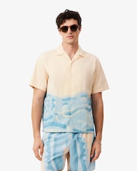 오픈 카라 빅크록 그래픽 반팔 셔츠