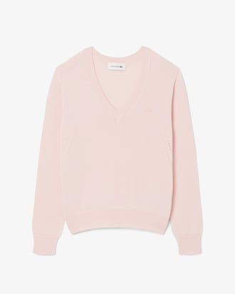 코튼 브이넥 스웨터