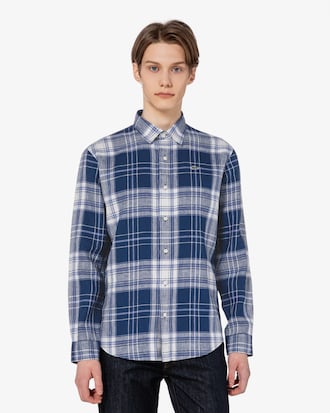 린넨 빅체크 셔츠