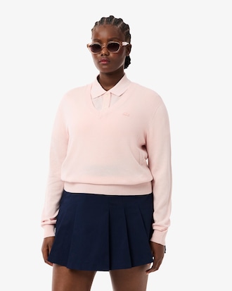 코튼 브이넥 스웨터