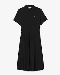 밑단 플리츠 반팔 폴로 드레스