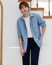 샴브레이 스트라이프 셔츠