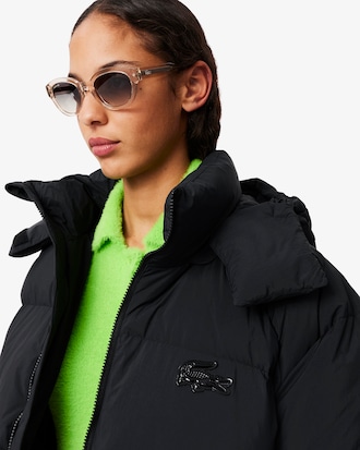 후드 롱 다운 점퍼