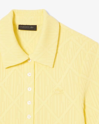 슬림핏 시스루 모노그램 반팔 폴로 셔츠