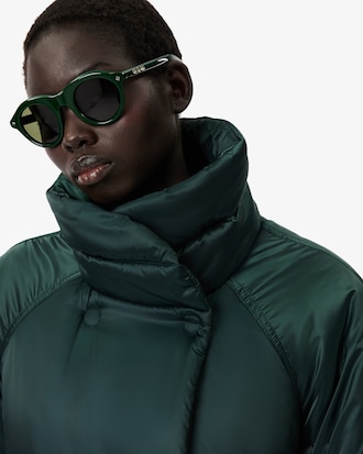 롱 퍼퍼 재킷 라이트 메탈릭 웨이브