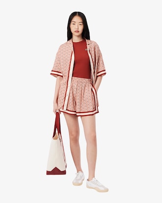 립조직 슬림핏 반팔 티셔츠