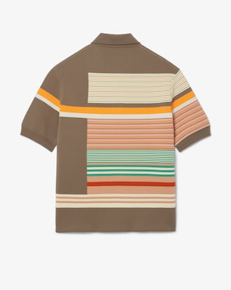 더블페이스 3D 스트라이프 오버사이즈 니트 폴로