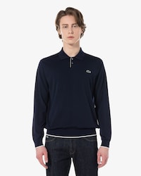 컬러티핑 긴팔 폴로 스웨터