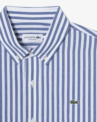 스트라이프 강연 코튼 셔츠