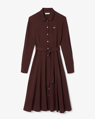 핏앤플레어 벨티드 폴로 드레스