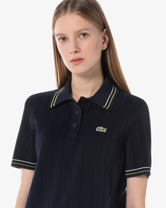 컬러티핑 반팔 폴로 스웨터