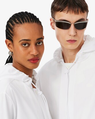 유니섹스 코튼 포플린 후드 블루종