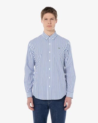 스트라이프 강연 코튼 셔츠