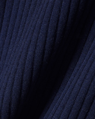 파인 메리노울 립조직 반팔 스웨터