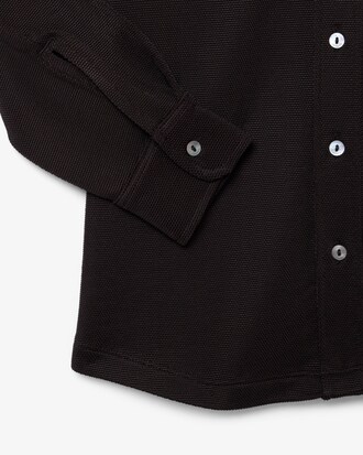 샤이니 피케 긴팔 폴로 셔츠