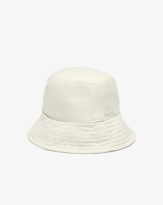 면 소재의 라코스테 레터링 페도라 버킷햇