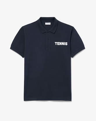 테니스 레터링 반팔 폴로 셔츠