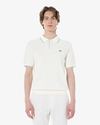 컬러티핑 반팔 폴로 스웨터