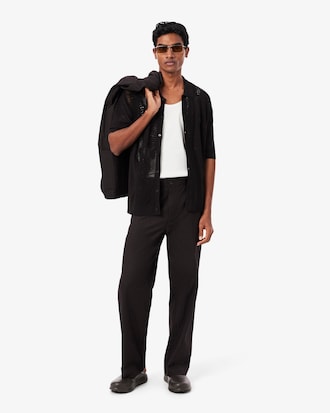 악어 자가드 메쉬 반팔 가디건