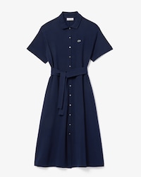 벨트형 반팔 폴로 드레스