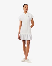 폴로 칼라 더블 플리츠 스커트 미니 드레스