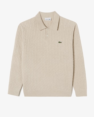 케이블 긴팔 폴로 스웨터