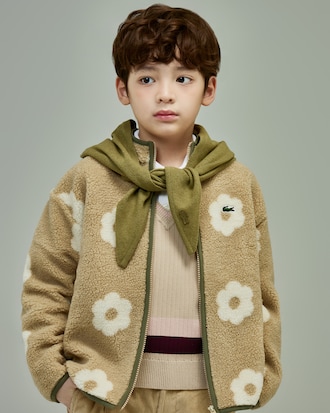 패턴 플리스 집업