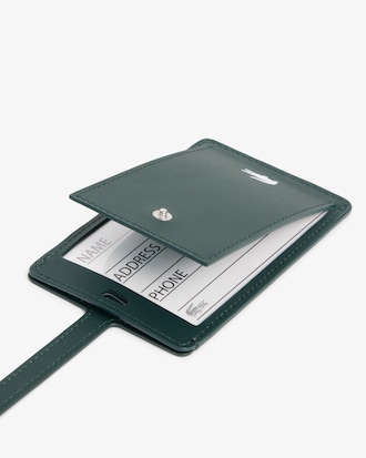 런웨이 쇼 프린트 레더 러기지 태그