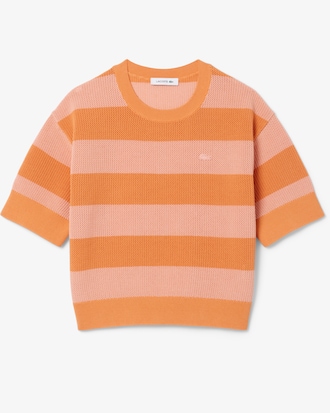 썸머 스트라이프 반팔 스웨터