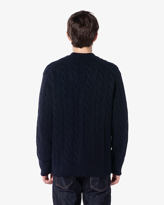 케이블 V넥 가디건