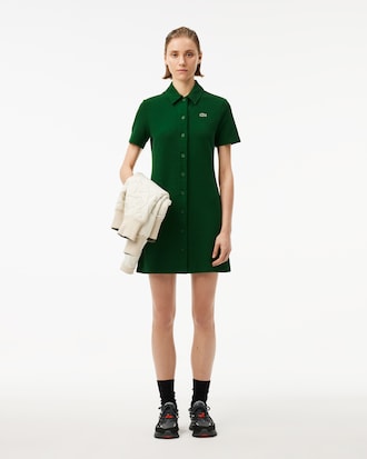 버튼업 더블페이스 피케 폴로 드레스