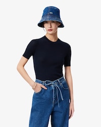 립조직 메리노울 반팔 스웨터