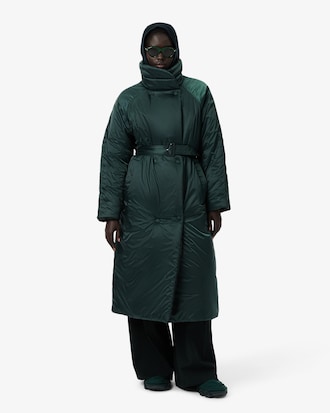 롱 퍼퍼 재킷 라이트 메탈릭 웨이브