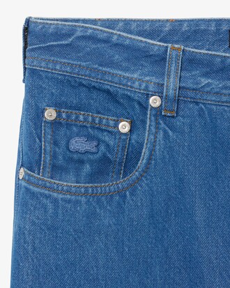 여성 라운드 레그 코튼 데님 팬츠