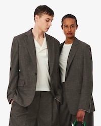 유니섹스 헤비 울 노치드 라펠 재킷