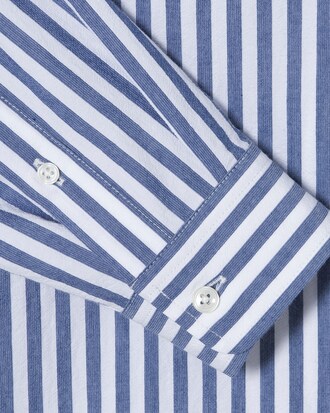 스트라이프 강연 코튼 셔츠